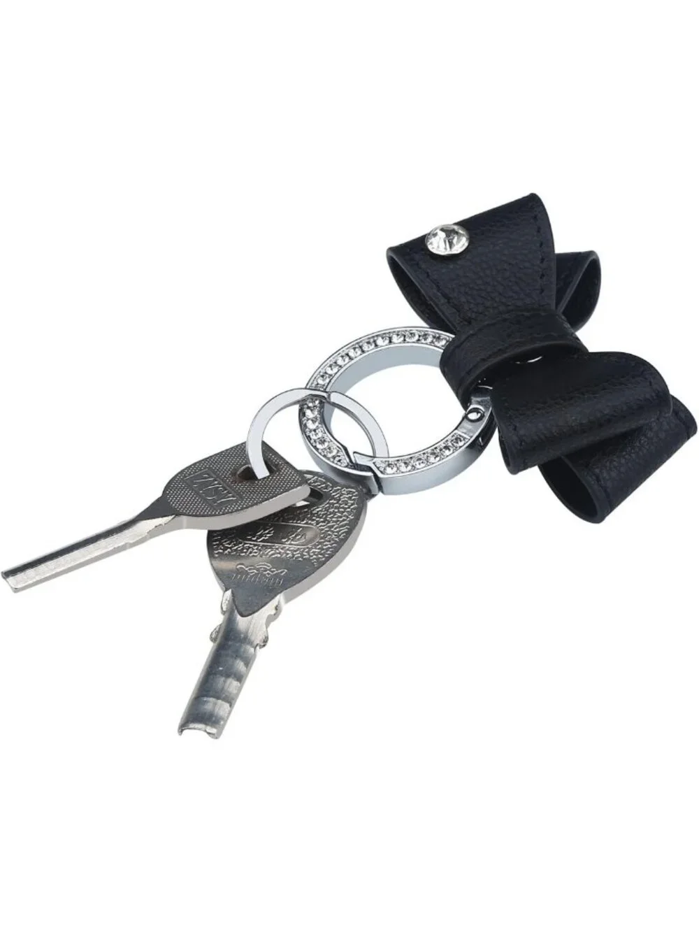 Sparkling Crystal Key Chain for Women | Bow Key Fob Ring Strap Purse Charm